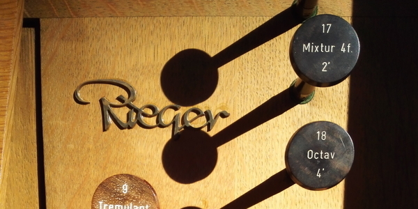 Orgelregister der Riegerorgel
